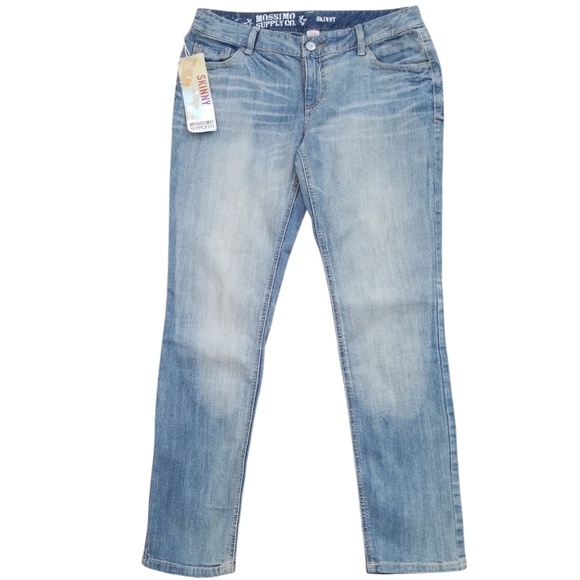 Mossimo Supply Co. Women's Lowest Waist Straight Skinny Jeans Size 11 Short NEW - Picture 2 of 11